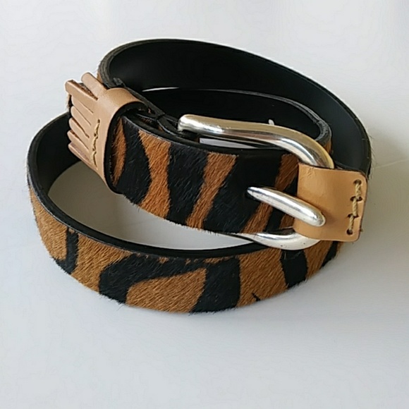 Nine West Accessories - Nine West Tiger Print Genuine Calf Hair Belt